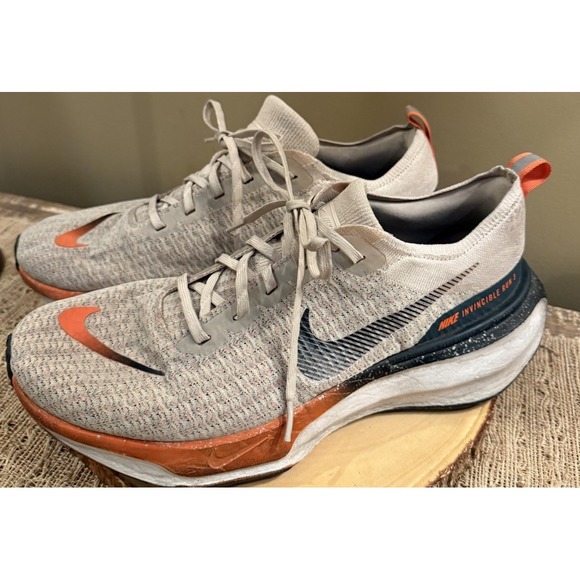 Nike Men's ZOOMX Invincible Run FK3 Running Shoes, Oatmeal/Orange Sz-13 - Picture 2 of 11